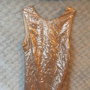 Boutique Tobi Rose gold sequin mini dress
